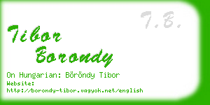 tibor borondy business card
